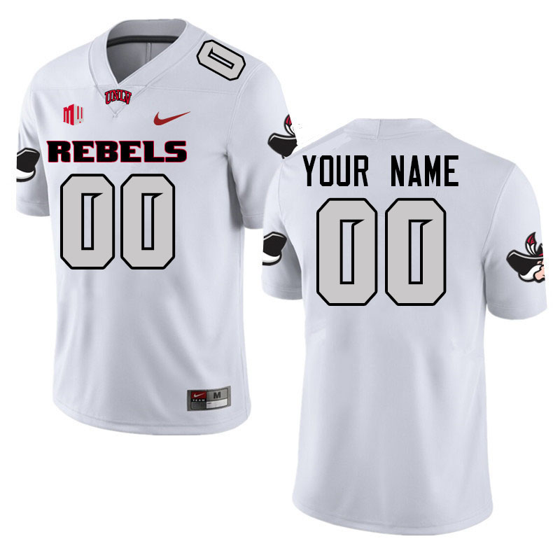 Custom UNLV Rebels Name And Number Football Jerseys-Retro White